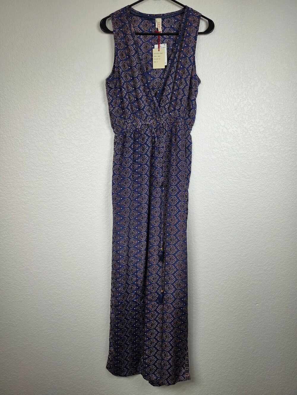 NWT Anthropologie Raga Blue Printed Sleeveless Jumpsuit
